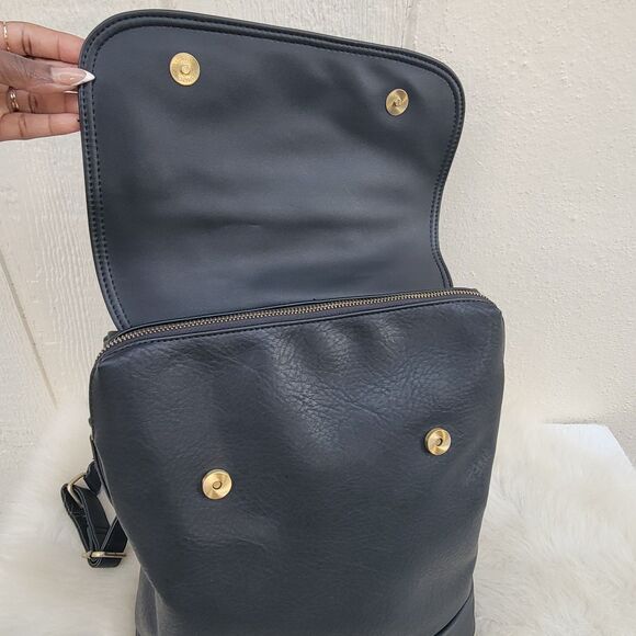 urban originals faux leather black backpack main image 4